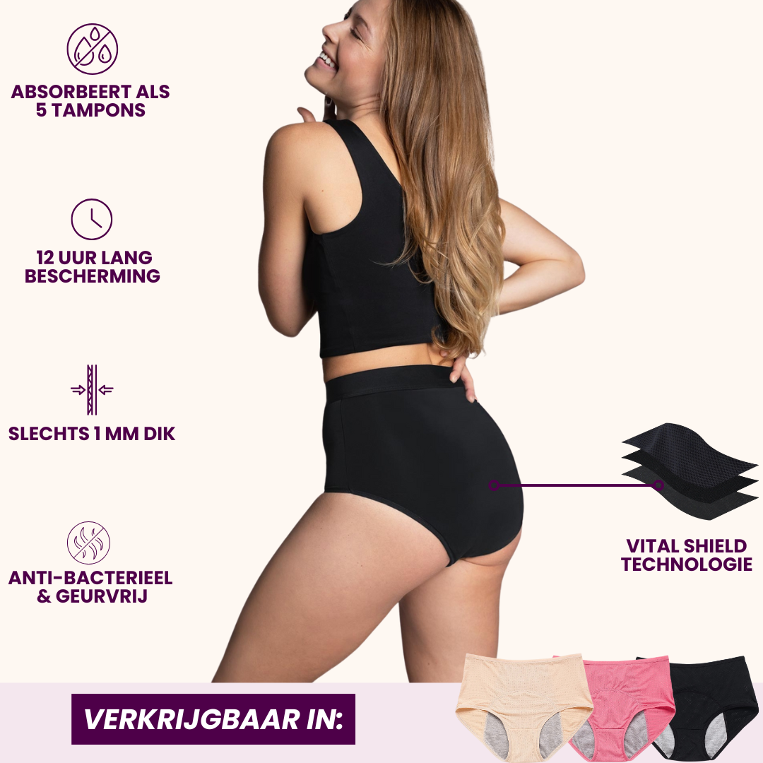 VitalDry® Lekvrij Menstruatie Ondergoed (5-pack) – Vital Dry