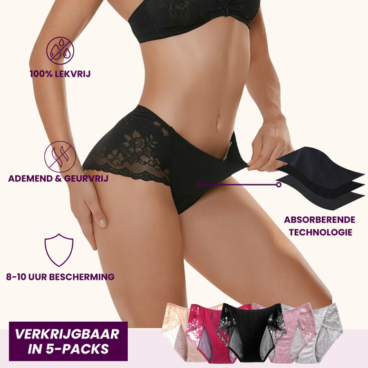 VitalDry® | Lekvrij Ondergoed (5 Stuks) | Kanten Design