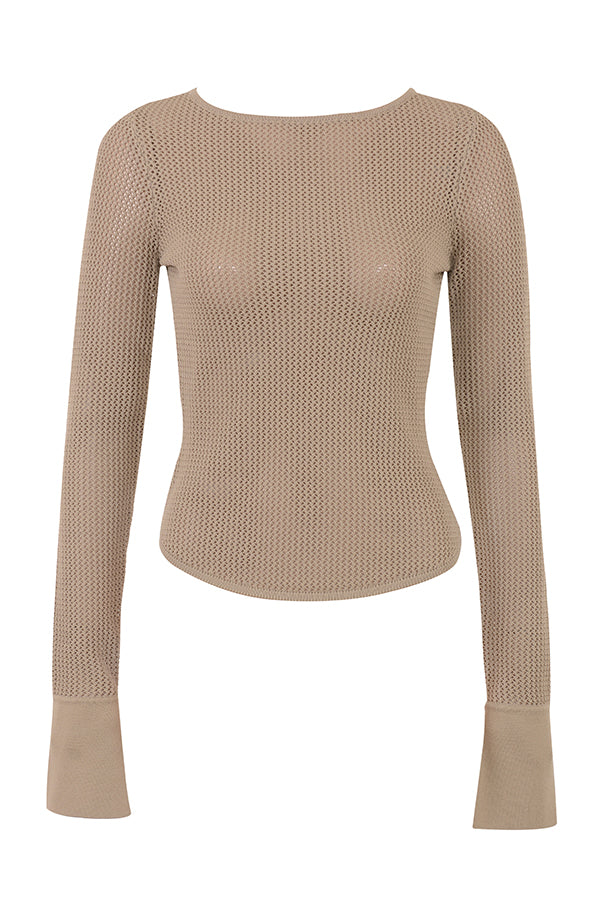 Cecilla Set | Taupe Knitted Top with Mini Skirt