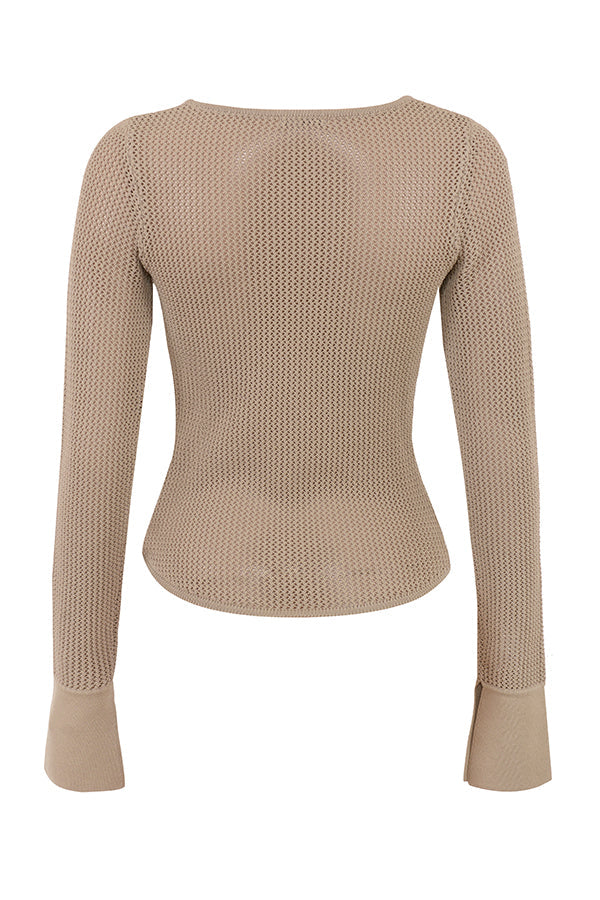 Cecilla Set | Taupe Knitted Top with Mini Skirt